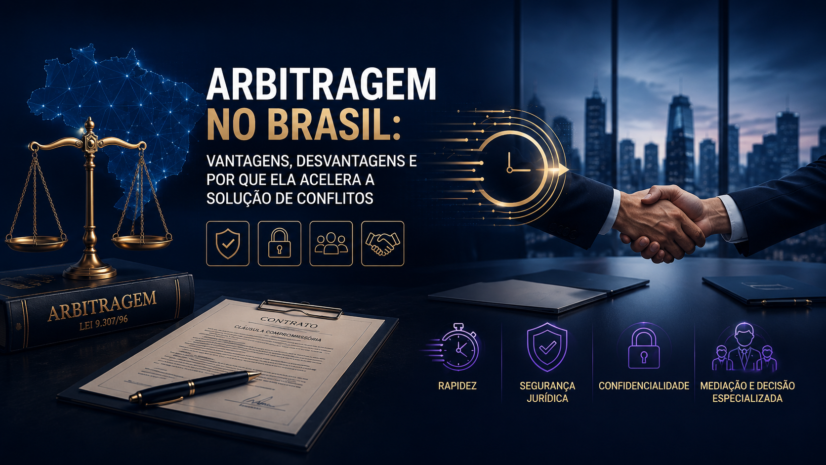 Arbitragem no Brasil: vantagens, desvantagens e por que ela acelera a solução de conflitos